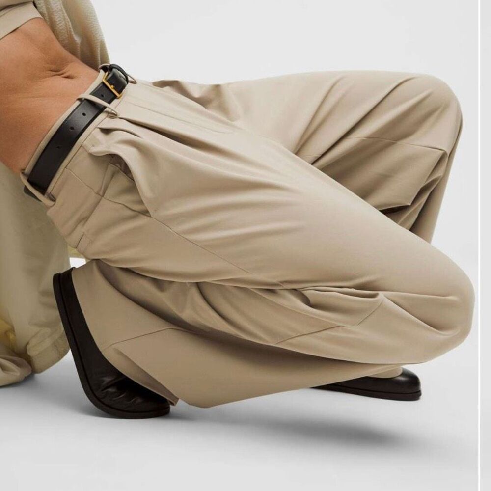 Lululemon Daydrift High-Rise Trouser Pants Size M Khaki Stretch Wide Leg - Picture 3 of 10